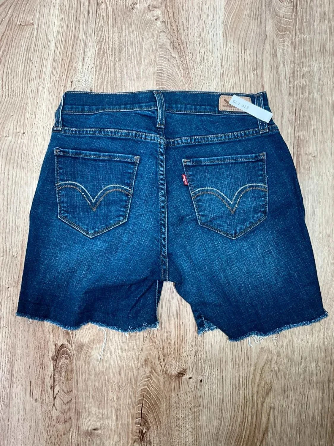 Short en jean Levi's 529 Curvy Boot Cut Femme Vintage 99% Coton Bleu foncé Slv023 – photo 3